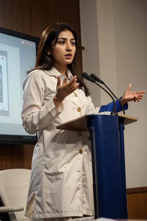 Pakistani female doctor 20 year giving lecture