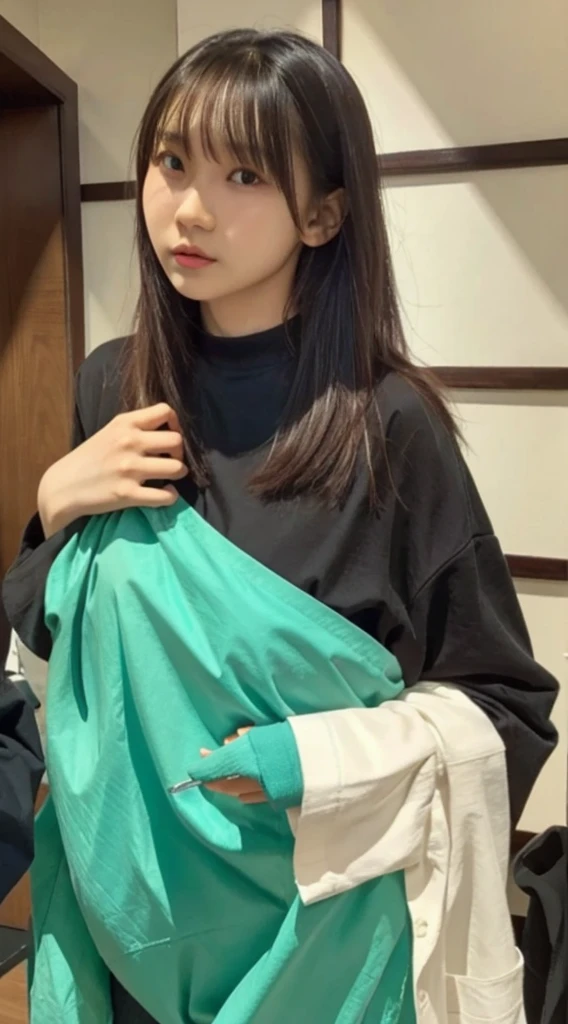 32K, Highest quality, masterpiece, Realistic, Very detailed, photograph, High resolution, 行photograph, High resolution, Confused, Smoother light, Official Art, Written boundary depth, Bright light,
close, thin, Detailed face, anger, Beautiful details in the eyes, 19 years old Korean, cute, Highest quality real texture skin,
T-Shirts,