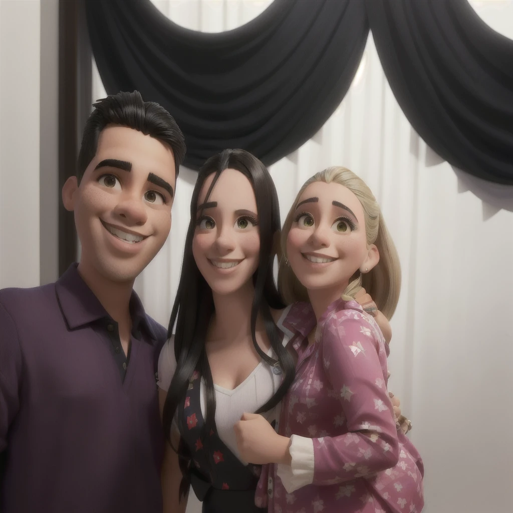 there are two people and one posing for a photo, david rios ferreira, powder Nándor Katona, ronaldo luis nazario da lima, ronaldo luis nazario de lima, caricaturist alarcón, alanis guillen, marischa becker, Happy family, diego fazio, photo realist, to be returned, lorena avarez