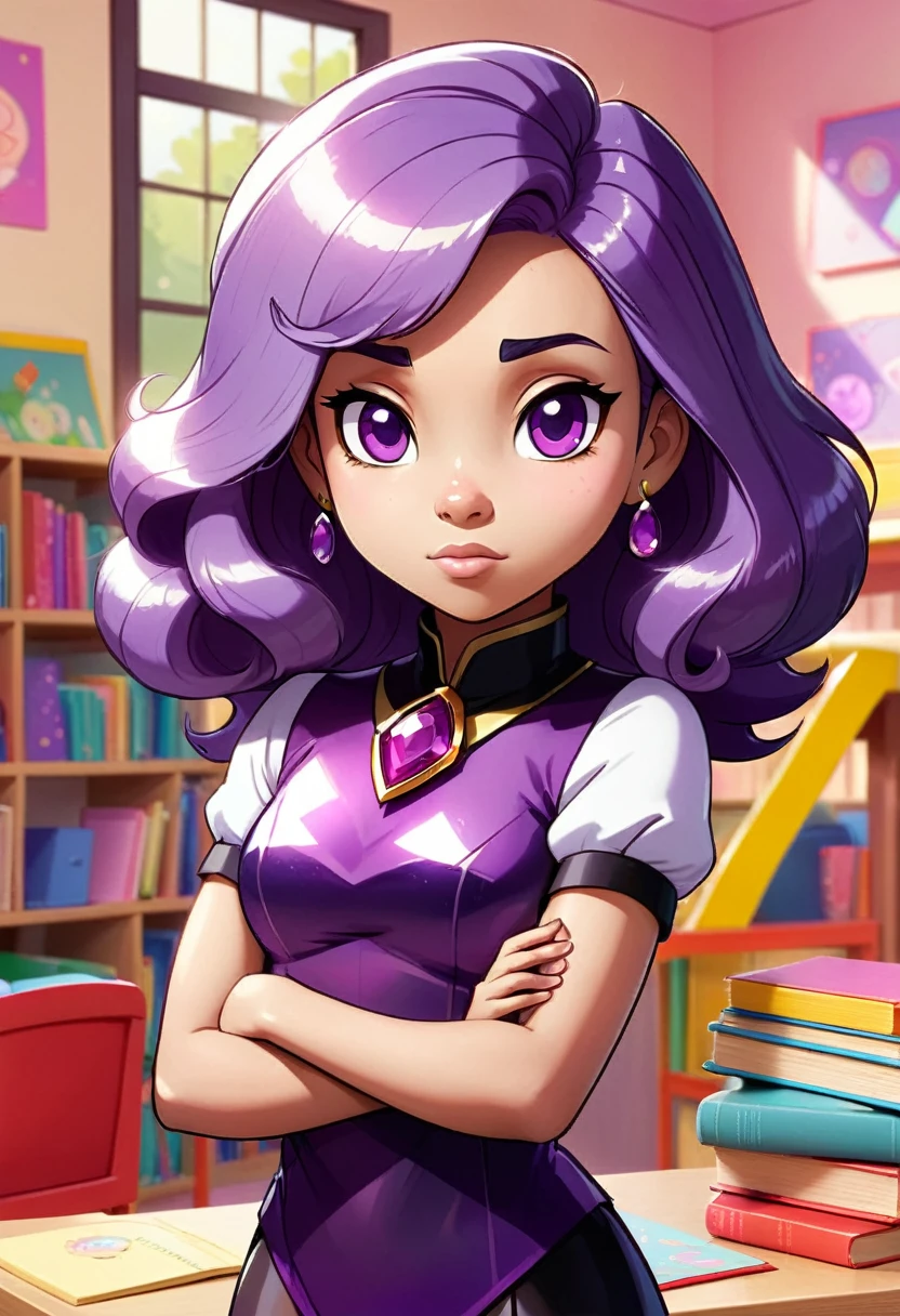 Amethyst from Steven Universe with kindergarten background