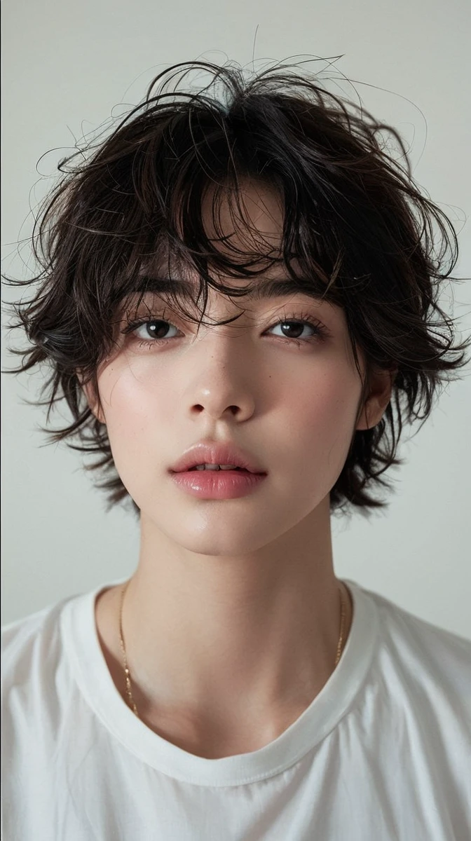 beautiful and cute face, bambi eyes and pink lips