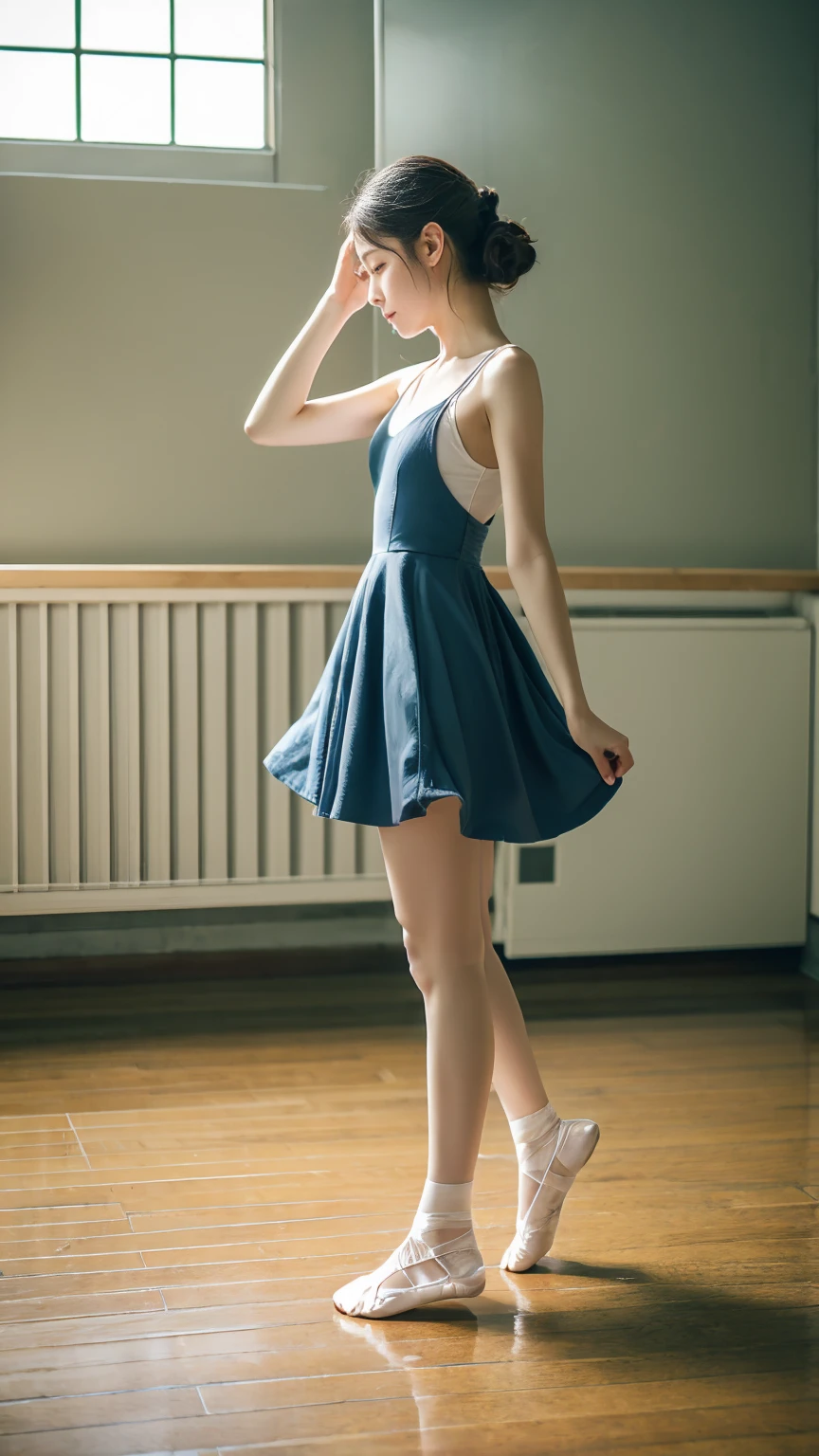 one-shot、model、ballerina、Realistic photos、Highest quality、Standing on tiptoes