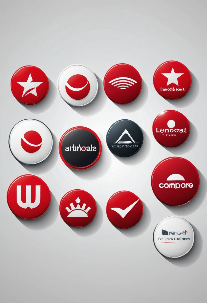 create an electronic dot logo for a corporate team button in red