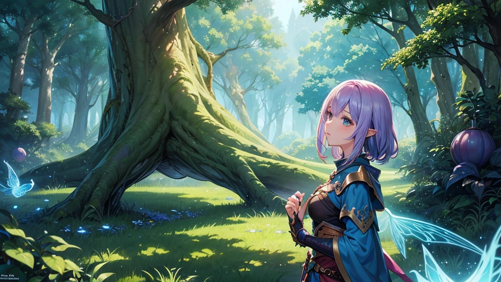 Picture of a hero in the forest, epic Fantasyアートスタイル hd, Fantasy, Fairy Kingdom Forest, Highly detailed official artwork, 魔法のFantasyの森, Coriolios RPG Art Style, アニメFantasyイラスト, Fantasyアートスタイル, Fantasyゲームアートスタイル, Shadowverse Style, enchanted 魔法のFantasyの森, Fantasy風アニメ, fairy tale artwork、16:9