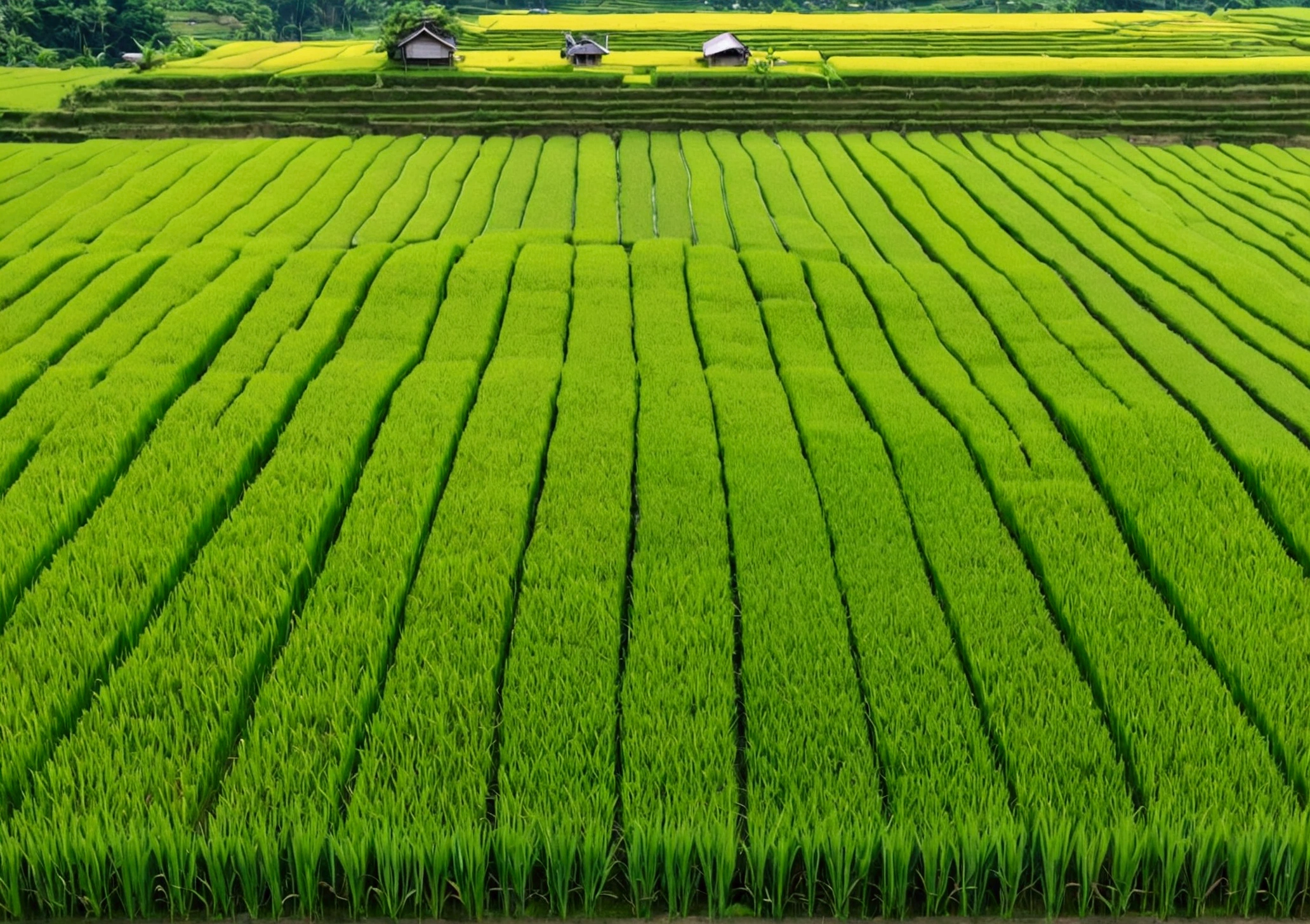 Rice fields are visible, Daytime、summer、countryside