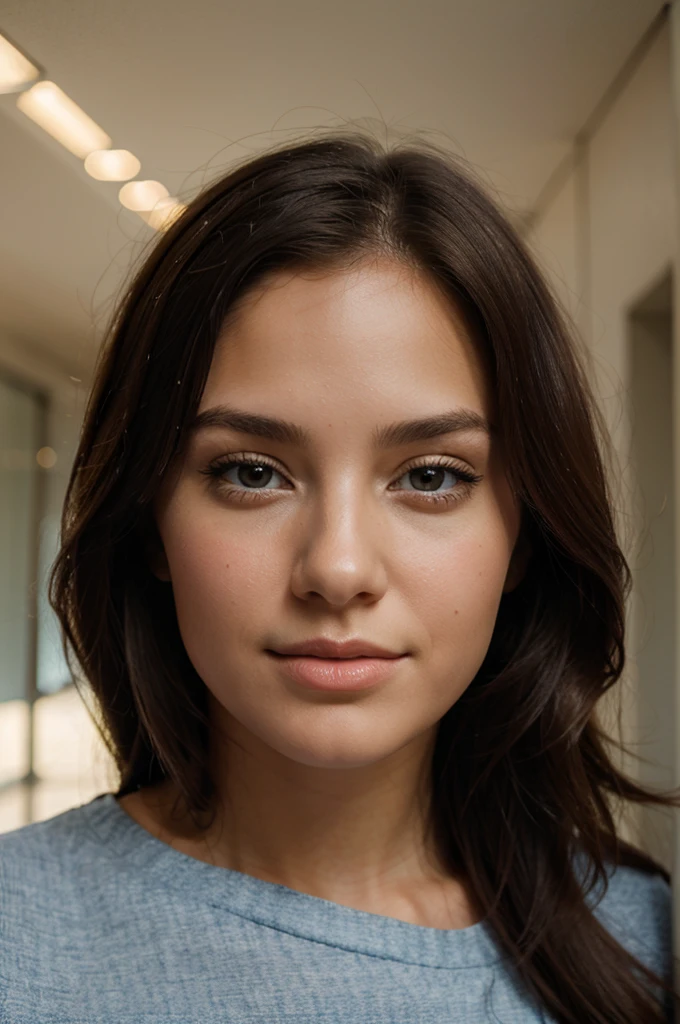 beautiful young woman face american