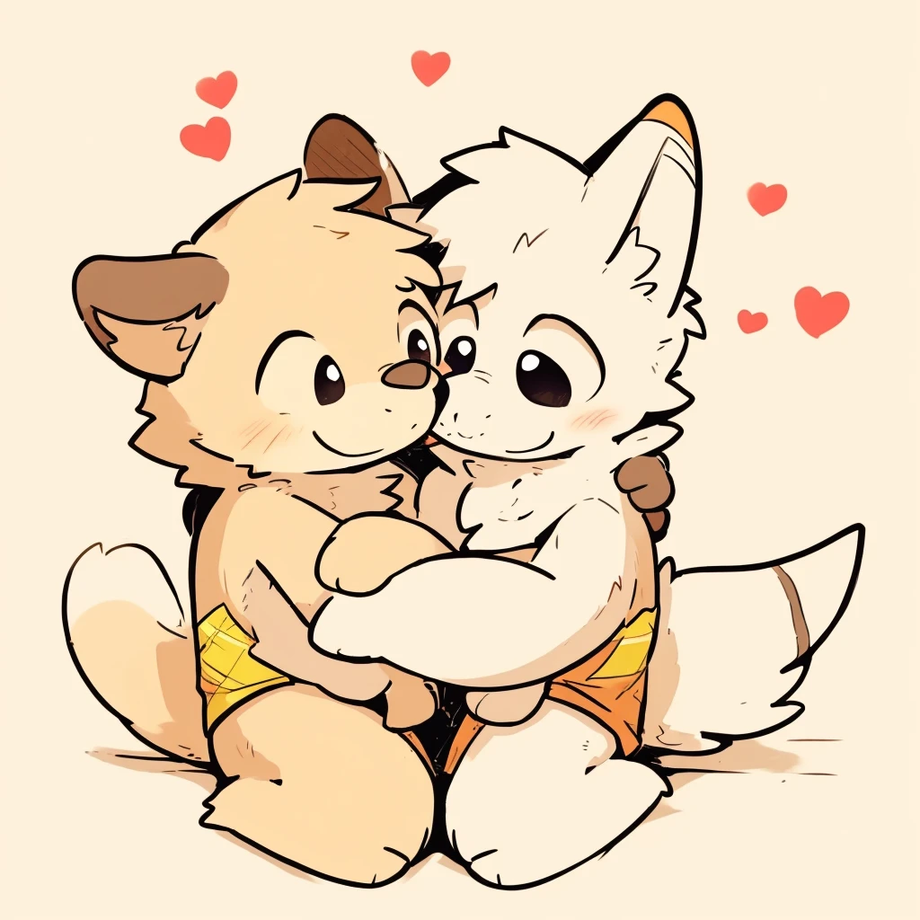 theRe is a dRawing of a mongoose hugging a meerkat with heaRts, hugging each otheR, cute drawing, snuggle up close, hug, subscribe, they are in love, doodle addicts, cute kissing together, simple line art, cute detailed artwork, (inktobeR), ah, R/ah, cute artwork, thick line art, cartoonish cute, hand drawn cartoon, by itihi3 イチヒ(Ichihi), by donkeyramen, byKilinah,by @k_M_art__