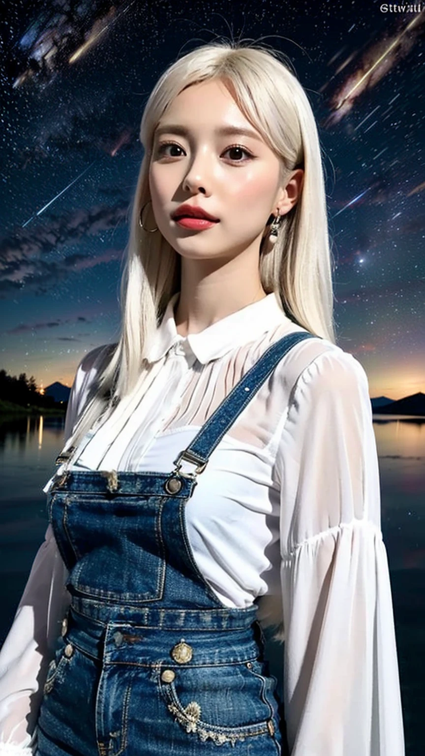 (8k, Highest quality, masterpiece:1.2)Highest quality, 女の子1people, (Skin dents), (Huge breasts), (Day), bright, Blur the background, Open, (street:0.6), (people々, crowd:1), (blouse:1.5), wonderful, (white hair:1.5), (floating hair:1.5), (Dynamic pose:0.8), ayanami_king,Soft lighting, Wind, deer,In detail, Official Art, Absurd, incredibly Absurd,Large file size, cloud, rain,null,Wind景, cloudy,plane,bag,Giant Sword,Highly detailed eyes and face, Beautiful attention to detail,Overalls, star_\(null\), length_hair, starry_null, Bodysuits, ((Ultra-Realistic Details)), Portraiture,(starry null:1.5),(shooting stars:1.5),(Milky Way:1.543), Global Illumination, Shadow, Octane Rendering, 8k,Solar flare, soft Shadow, bright色, Landscape effect, Dreamlike atmosphere resting on a picturesque lake, Distant Mountain々, willow, Calm water, reflection, sunlit clouds, Peaceful atmosphere, 美しい夕Day, Ultra Sharp,Metal,difficult, Decorations detailed, Cool colors, More about Egypt, highly difficult details, Realistic Light, Trending cgsociety, Shining Eyes,городской Wind景,Jacket,cloudy_null, road, plane, Ruin, lamp post, School_uniform,