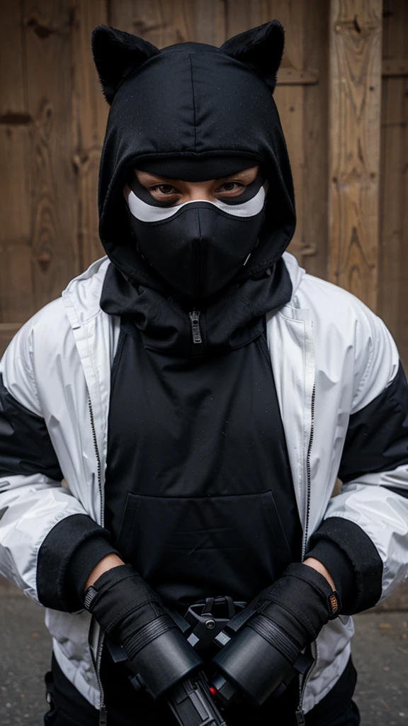 masked bandit with a gun
