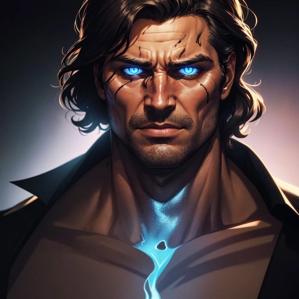 a man with half of his face melted, 1970s style, half of his face as Harvey Dent from Batman, extremely detailed face, high quality, photorealistic, 8k, cinematic lighting, dramatic shadows, vivid colors, chiaroscuro, portrait, striking contrast