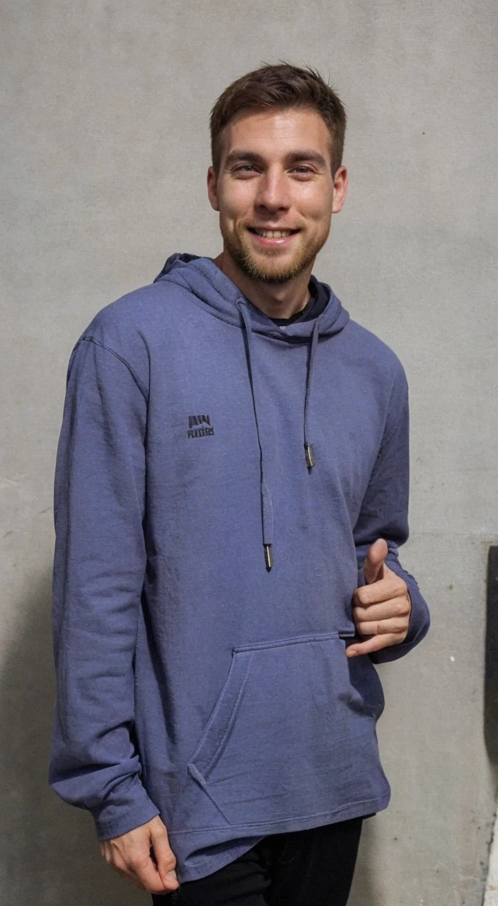 (RAW photo:1.2), a 28 years old white man 180cm 80kg, short brown straight hair wearing black t-shirt black trausers on the street ,short beard, best quality, 8k, uhd, photorealistic, textured skin, smile 0.8