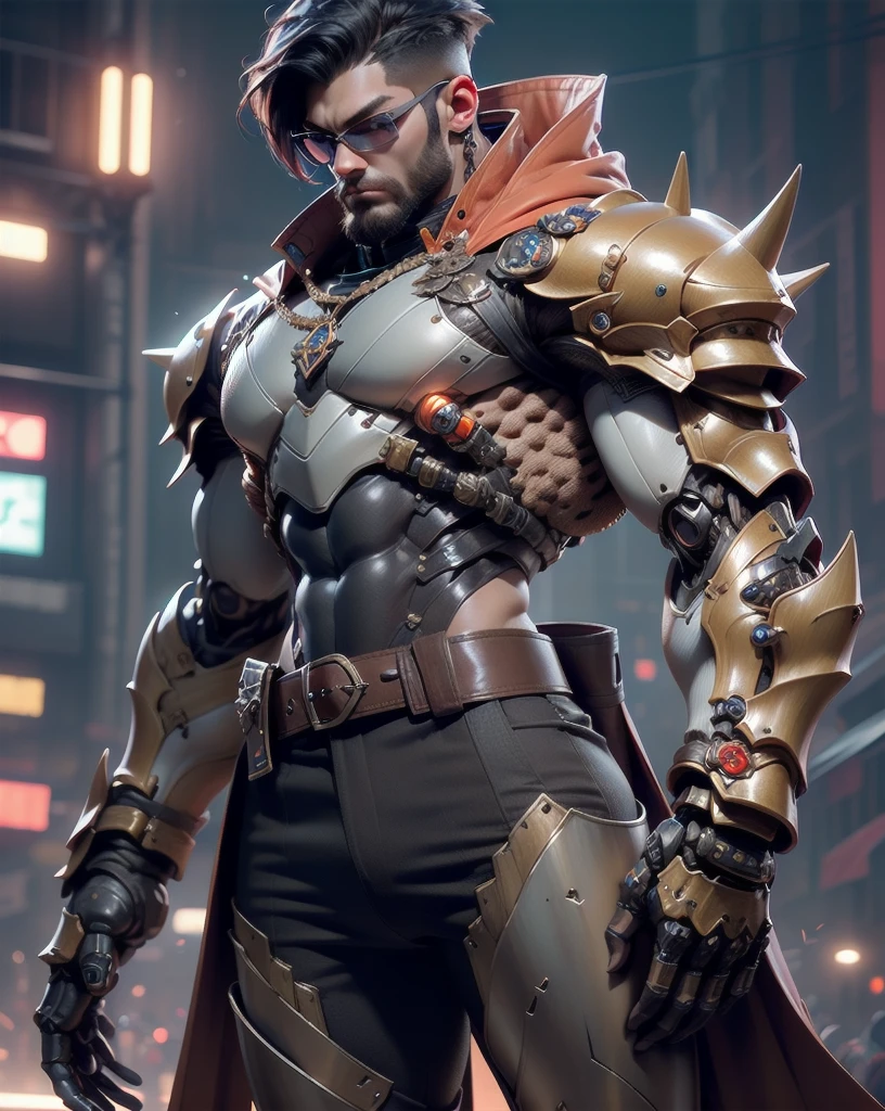 a man with a sleek yet tactical armored leather military trench coat, flat masculine chest, mechanical mecha knight head with a narrow visor, sleek and revealing armor plated under suit with waist cut outs, beautifully engraved upper arm and shoulder armor, androgynous charm with slim yet heavily muscled physique, sylphlike with a sleek waist, toned yet beautifully sleek cybernetic arms and mechanical arms and legs, mecha muscles, brass metal armor and brown leather, dieselpunk, best quality, 4k, 8k, highres, masterpiece, ultra-detailed, realistic, photorealistic, photo-realistic, HDR, UHD, studio lighting, ultra-fine painting, sharp focus, physically-based rendering, extreme detail description, professional, vivid colors, bokeh, portraits, concept art