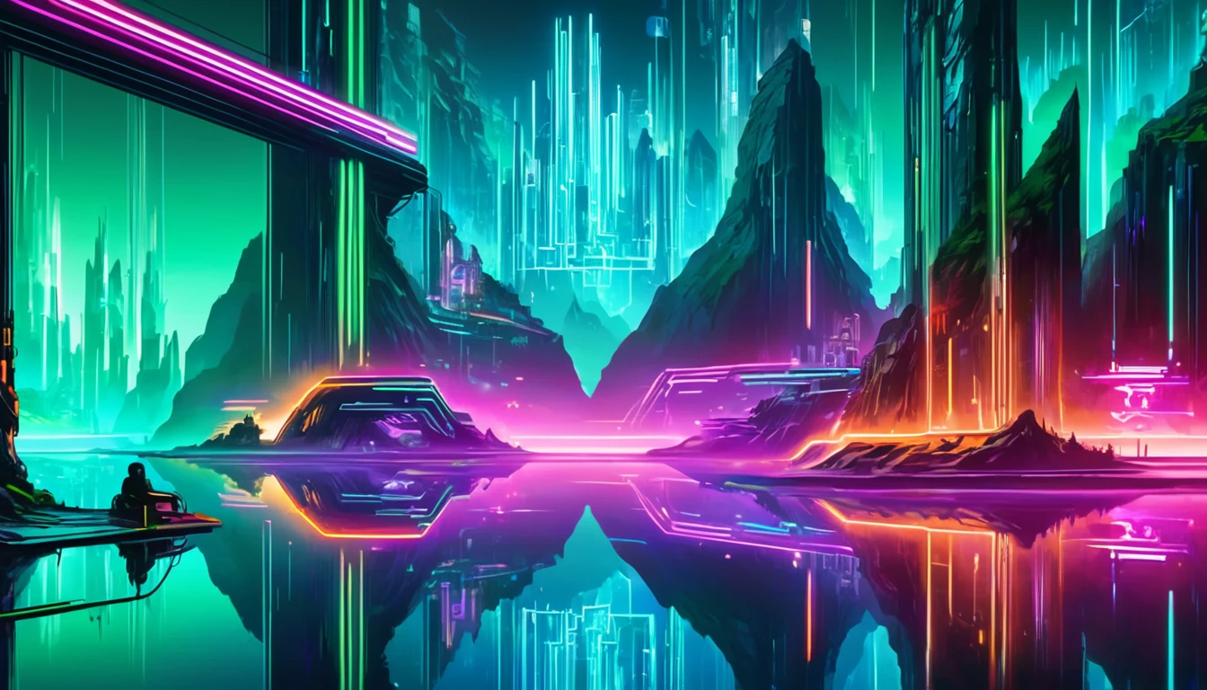 donm1nn3rb34u7yxl cyberpunk neon fjord of reflection   