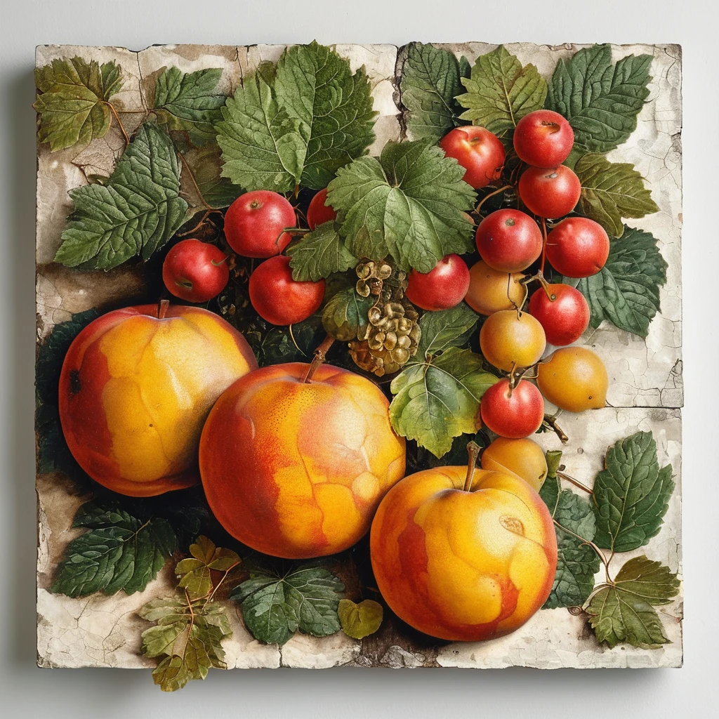 strawberry fruit plantation against solid white isolated color, in style of Michelangelo Buonarroti
