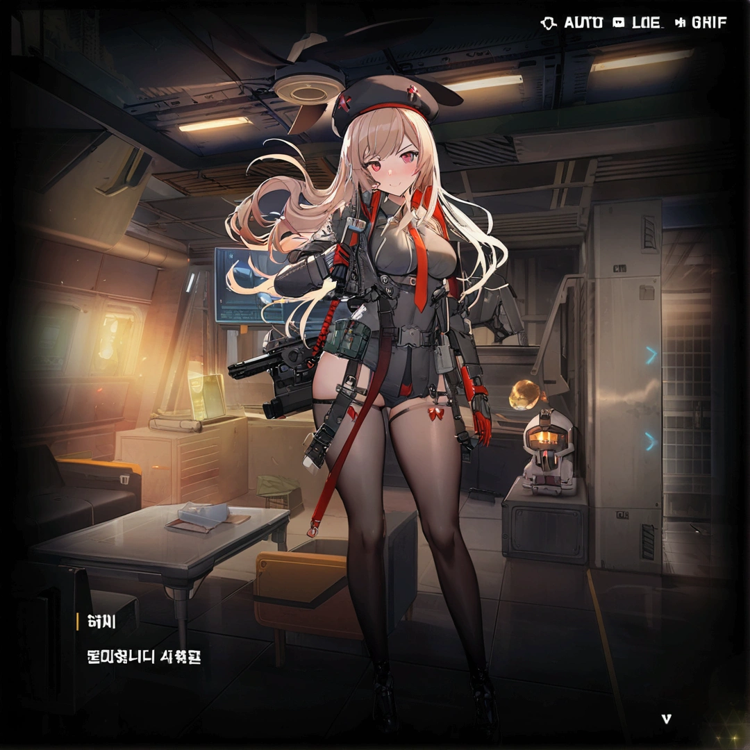 anime girl with a gun in a room with a lot of trash, fine details. frontline girls, from frontline girls, frontline girls style, frontline girls universe, frontline girls cg, m4 sopmod ii frontline girls, Kantai Collection Style, frontline girls, blue lane style, from the video game azur lane, mechanized soldier girl, soldier suit, New Character, bunny girl