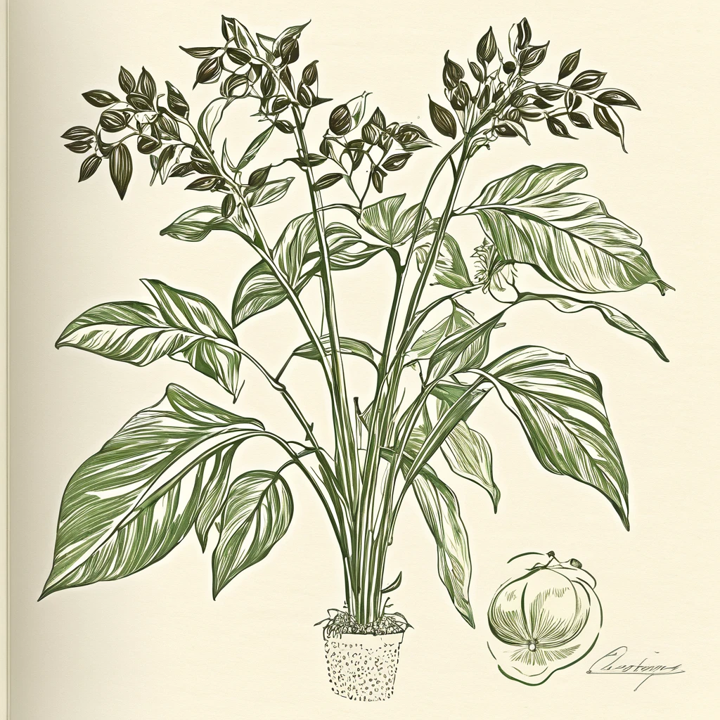 I want a drawing of a plant in the style of an old explanatory sketch, on a sheet of paper. The drawing must include all the elements of the plant: Estate, Stems, leaves, flowers and fruits. It is important that the style is detailed and realistic, as if it were part of a field notebook.The drawing should be in soft and natural tones, avoiding strong colors. Colors should be subtle, similar to those that might have been used in old illustrations, with a palette of greens, brown and cream tones. Illustrations must include anatomical details, as cross sections of fruits and seeds. This explanation was more than enough and very good. I would also like cuts inside the fruit or plant and the entire plant must be colorful but with soft tonal colors.. From the corn plant