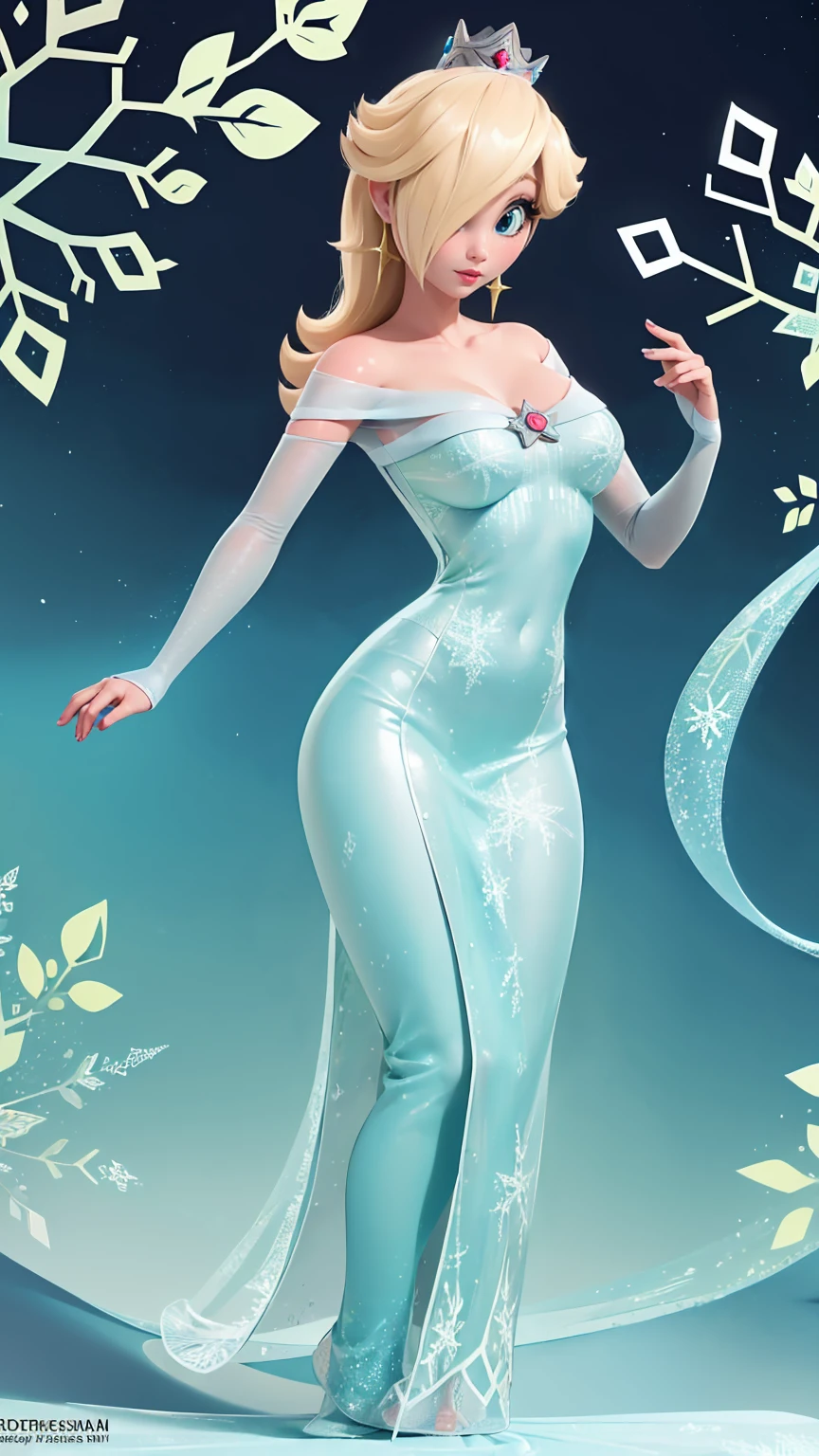 (Best Quality). (ultra detailed). (1 girl), looking at the viewer. (detailed background). beautiful detailed eyes. Delicate and beautiful face. (high saturation), big breasts, sagging breasts, (((sexy elsa costume))),