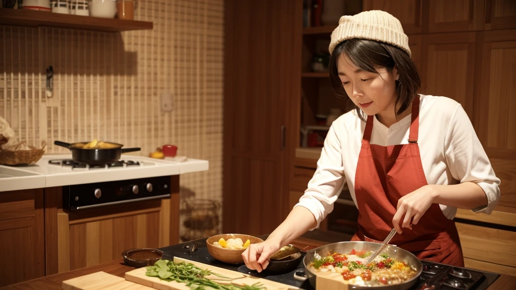 Her first stop was the culinary arts。Ellie used to just cook from a recipe,But this time she decided to experience the whole process herself。She went to a culinary school.,Wear an apron,Start cooking your own dishes。She touches the fresh ingredients with her own hands,Smell the rich aroma of spices,Feel the heat of the flame。Each step brings her a new sensory experience,She not only learned how to cook,I discovered the creative joy in cooking.。Cooking is no longer a series of instructions,It has become a touchable、A feast for the senses, taste and smell。
