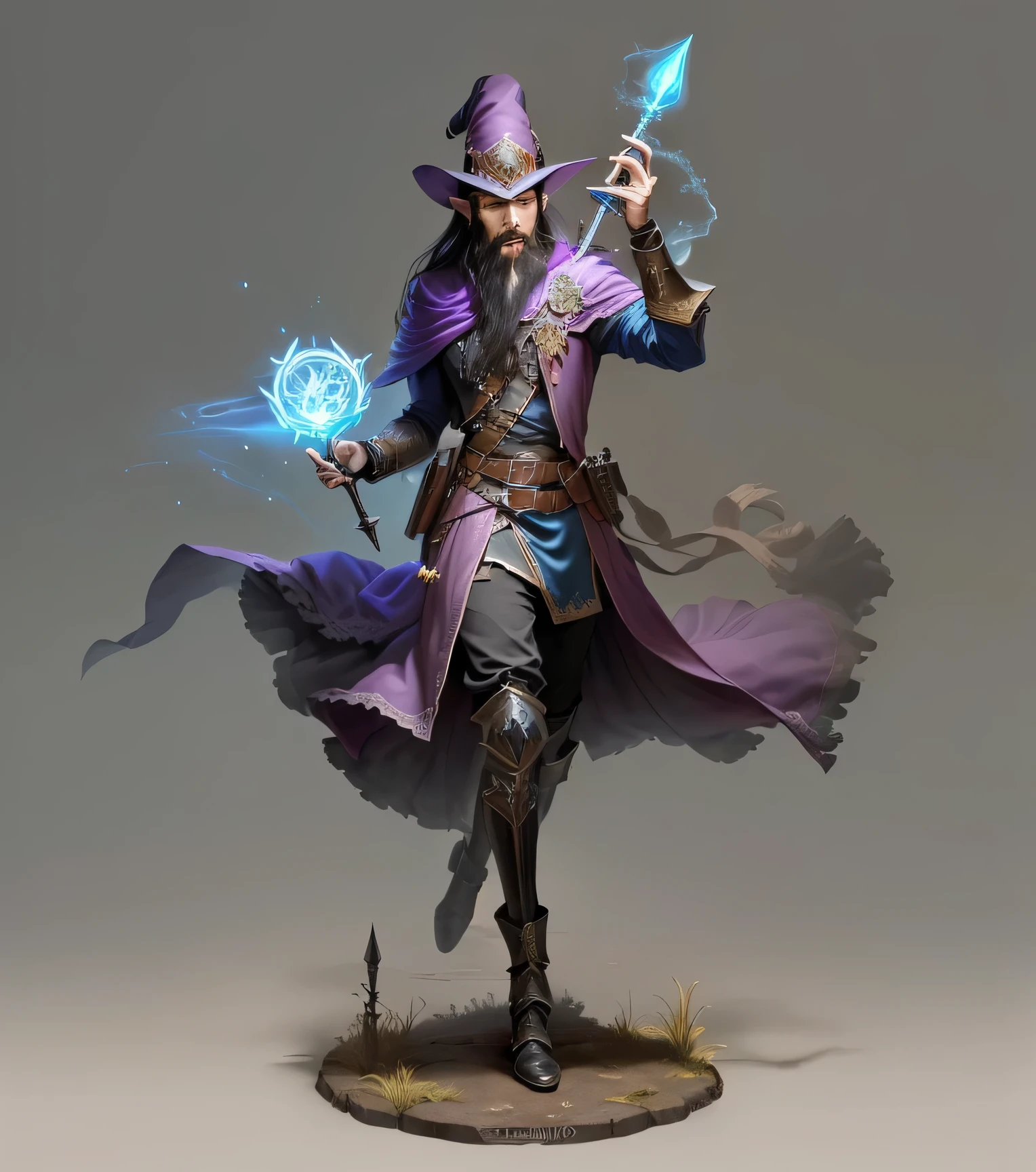 a drawing of an elf with black hair, a long beard, a sword and a hat, full portrait of , Steampunk Wizard, slim male fantasy alchemist, male wizard magro, fantasy d&charachter, photo of a male cleric, an arcane wizard casting a spell, d & charachter de fantasia, male wizard, evil sorcerer, as a dncharachter, Fantasy mage arcane pink spells running through elf body