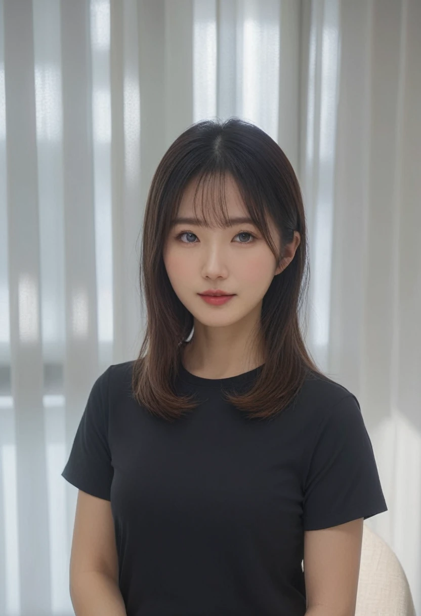Best Quality, 8k, Masterpiece, (Portrait: 1.3), (photo realistic:1.4), (hyper realistic:1.4), Sharp Focus, looking at viewer, (smoother lighting:1.1), (increase cinematic lighting quality:0.9), realistic lighting, backlighting, light on face, ray trace, (brightening light:1.2), (Increase quality:1.4), sharp detail, (best quality real texture skin:1.4), finely detailed eyes, black_eyes, finely detailed face, 30 year old Korean woman, (yellow t-shirt:1.4), (Create an image maintaining the original base model hairstyle:1.5)Best Quality, 8k, Masterpiece, (Portrait: 1.3), (photo realistic:1.4), (hyper realistic:1.4), Sharp Focus, looking at viewer, (smoother lighting:1.1), (increase cinematic lighting quality:0.9), realistic lighting, backlighting, light on face, ray trace, (brightening light:1.2), (Increase quality:1.4), sharp detail, (best quality real texture skin:1.4), finely detailed eyes, black_eyes, finely detailed face, 30 year old Korean woman, (white formal_shirt:1.4), (Create an image maintaining the original base model hairstyle:1.5)