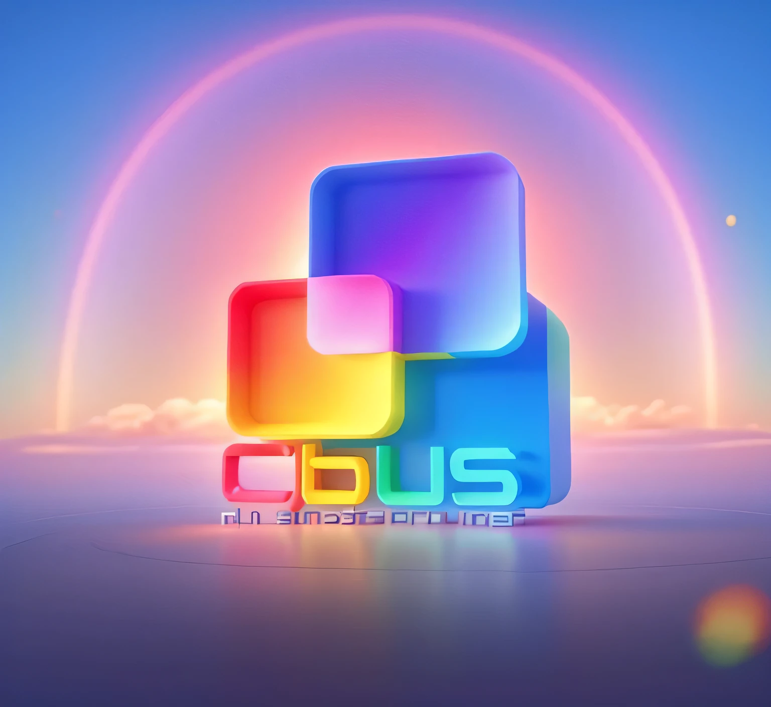 Create a 3d irs rainbow background in vibrant colors, not Disney Pixar style, best qualityer