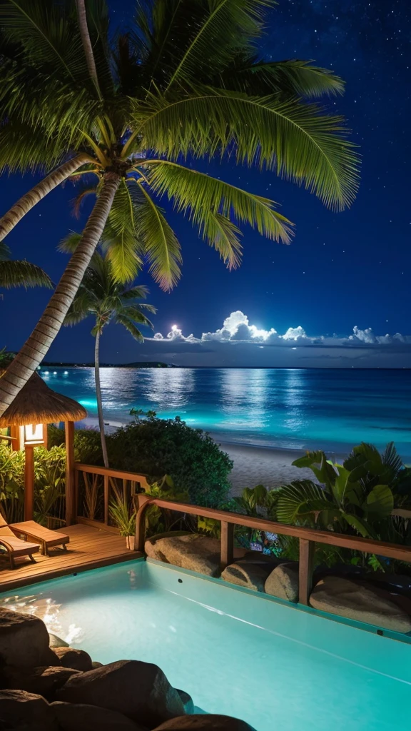 Tropical Beach Night view