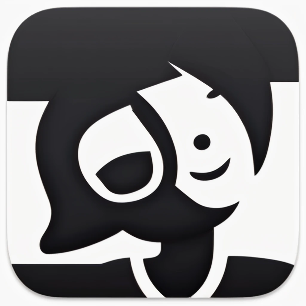 One girl, Black, Reception Assistant, icon, iOSiconアプリ, icon app,