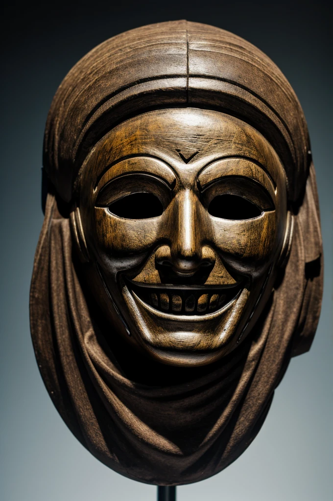 A horror mask of a smiling face