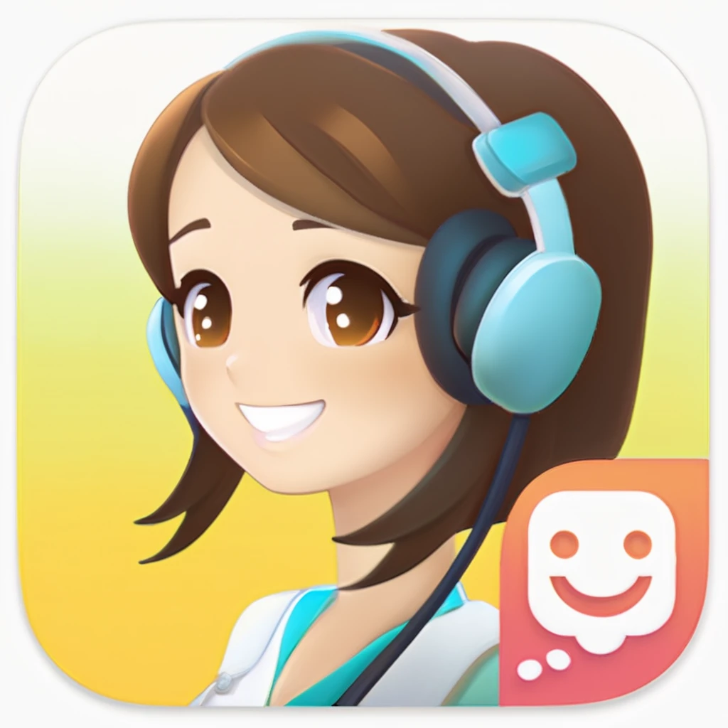 One girl, Avatar Customer Service, No headphones needed, icon, iOSiconアプリ, icon app,