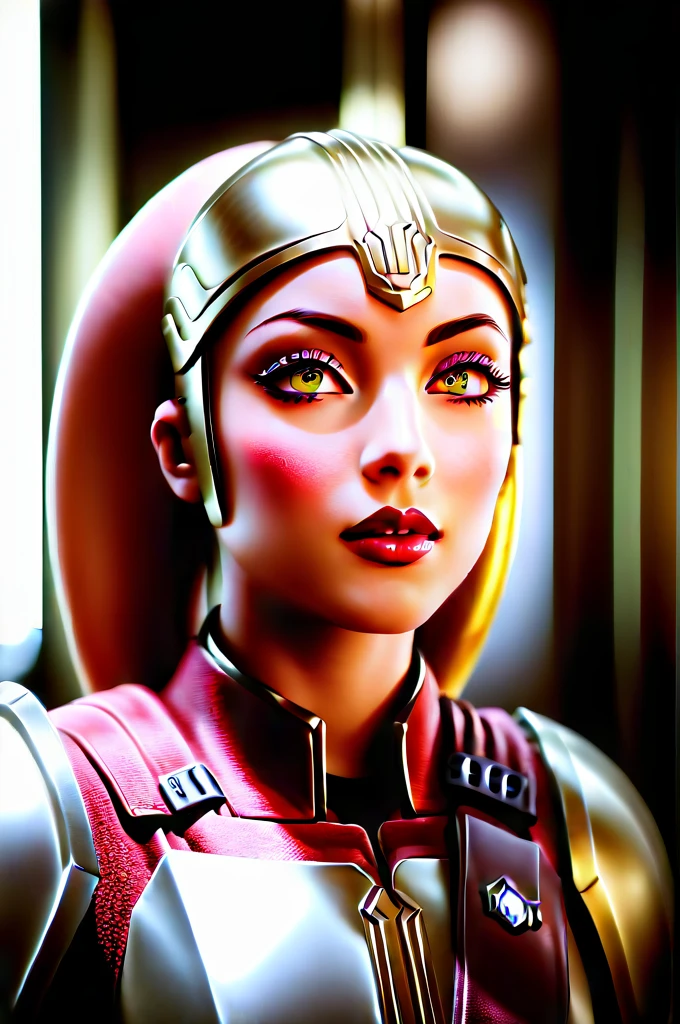 a ((female twi'lek ))mandalorian, beautiful detailed eyes, beautiful detailed lips, extremely detailed face, long eyelashes, mandalorian armor, sci-fi, cinematic lighting, dramatic, epic, intricate details, hyper-realistic, 8k, high-quality, photorealistic
