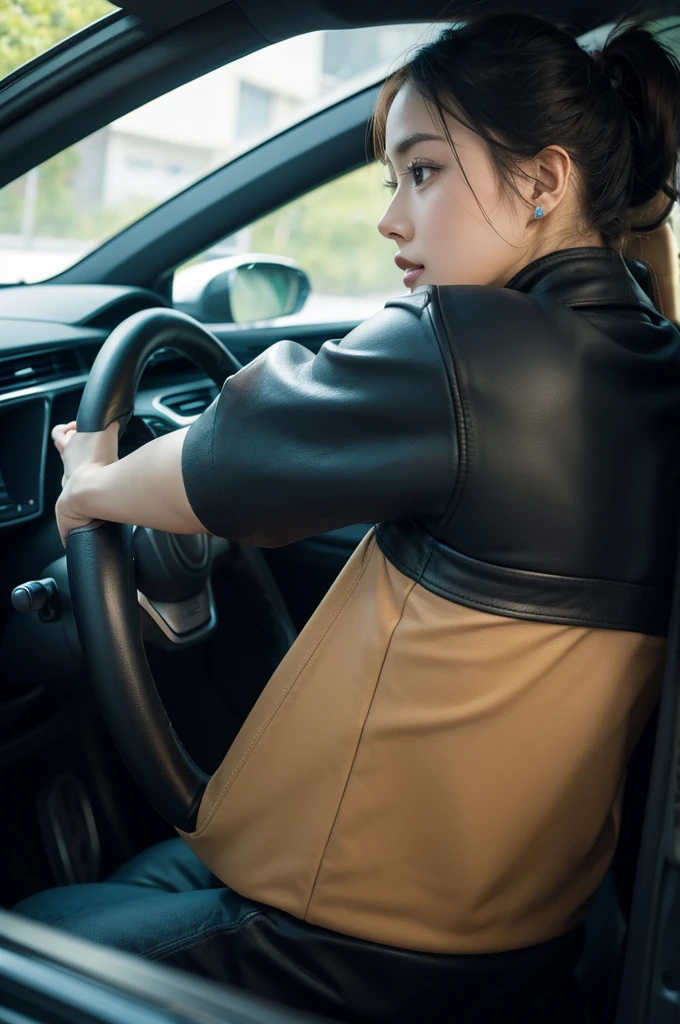 Looking at the steering wheel from behind,back of steering wheel
