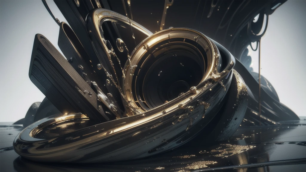 there is a shiny silver ((black and gold)) sculpture of tube, a pipe, piping, abstract cloth simulation, abstract liquid, 3 d fluid simulation render, rendered in octane, liquid simulation background, rendered in redshift, soft organic abstraction, 3d rendered in octane, 3 d rendered in octane, flowing material, ultra detail. digital painting, smooth 3d cg render, rendered in arnold
