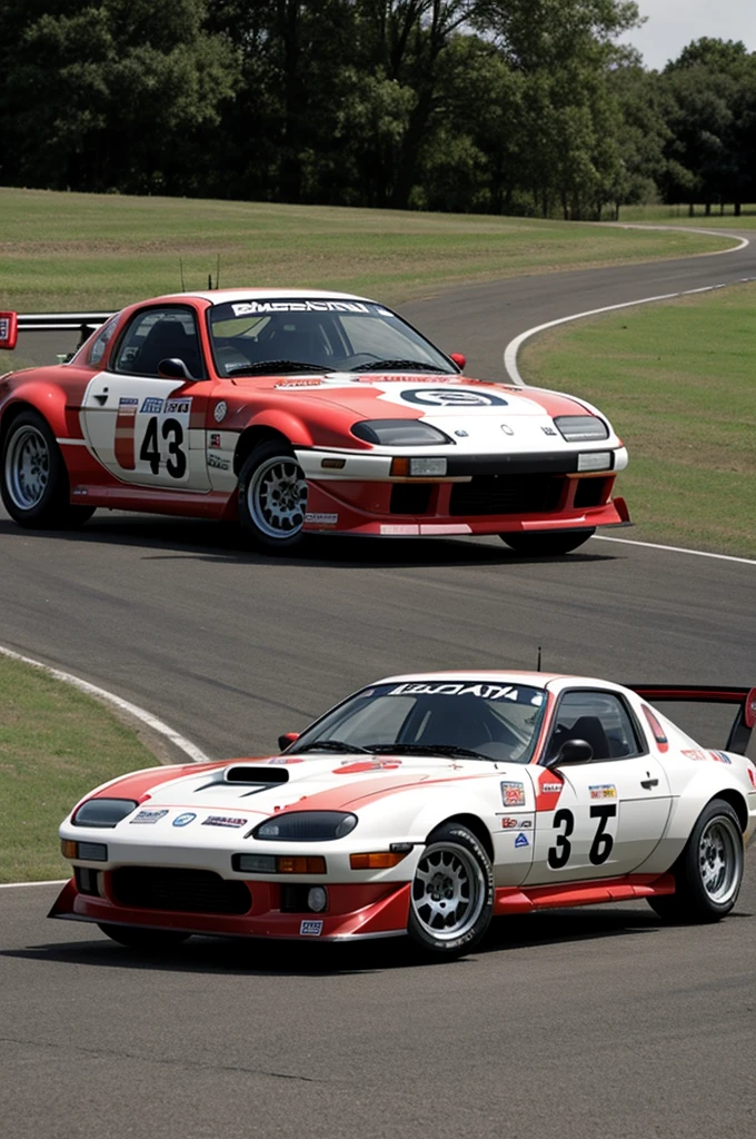 Un mazda rx-7 de rally 