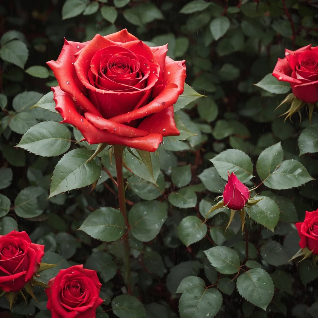 Make a rose rain background,Highest quality,Professional aesthetic,16K