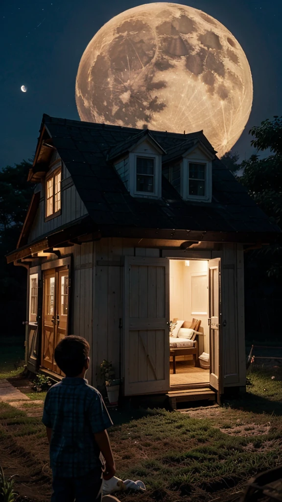 Create a natural moon night house boys farms 