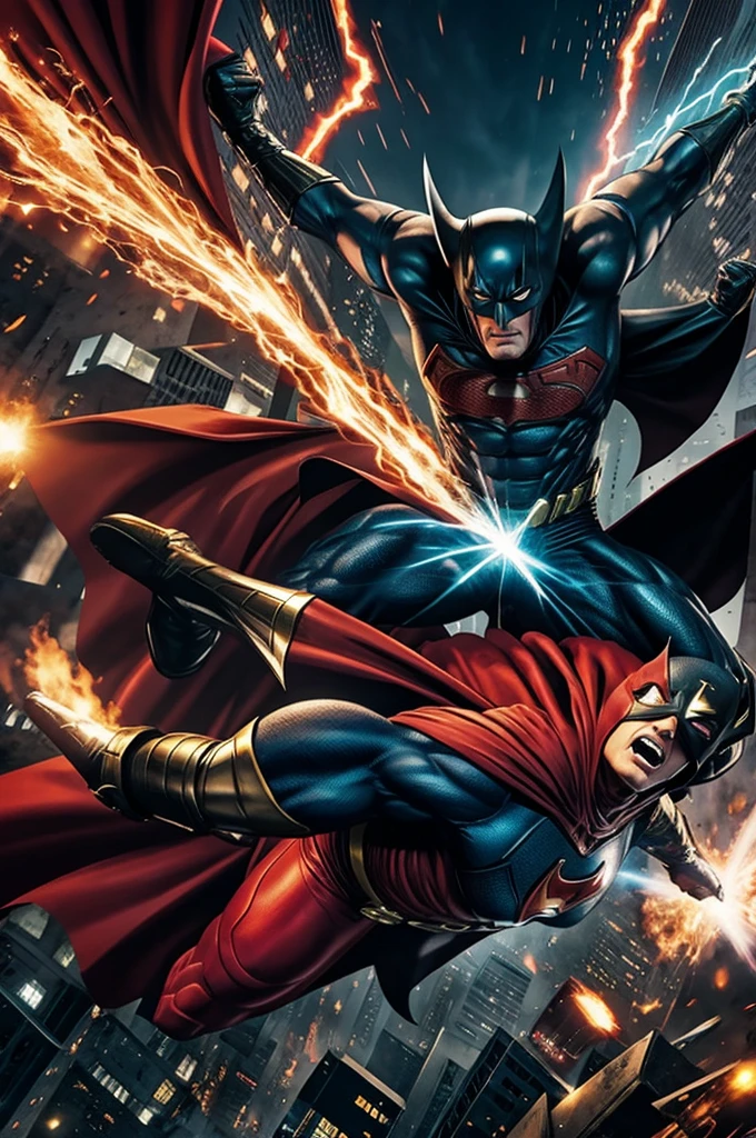 villain getting defeated by superheroes