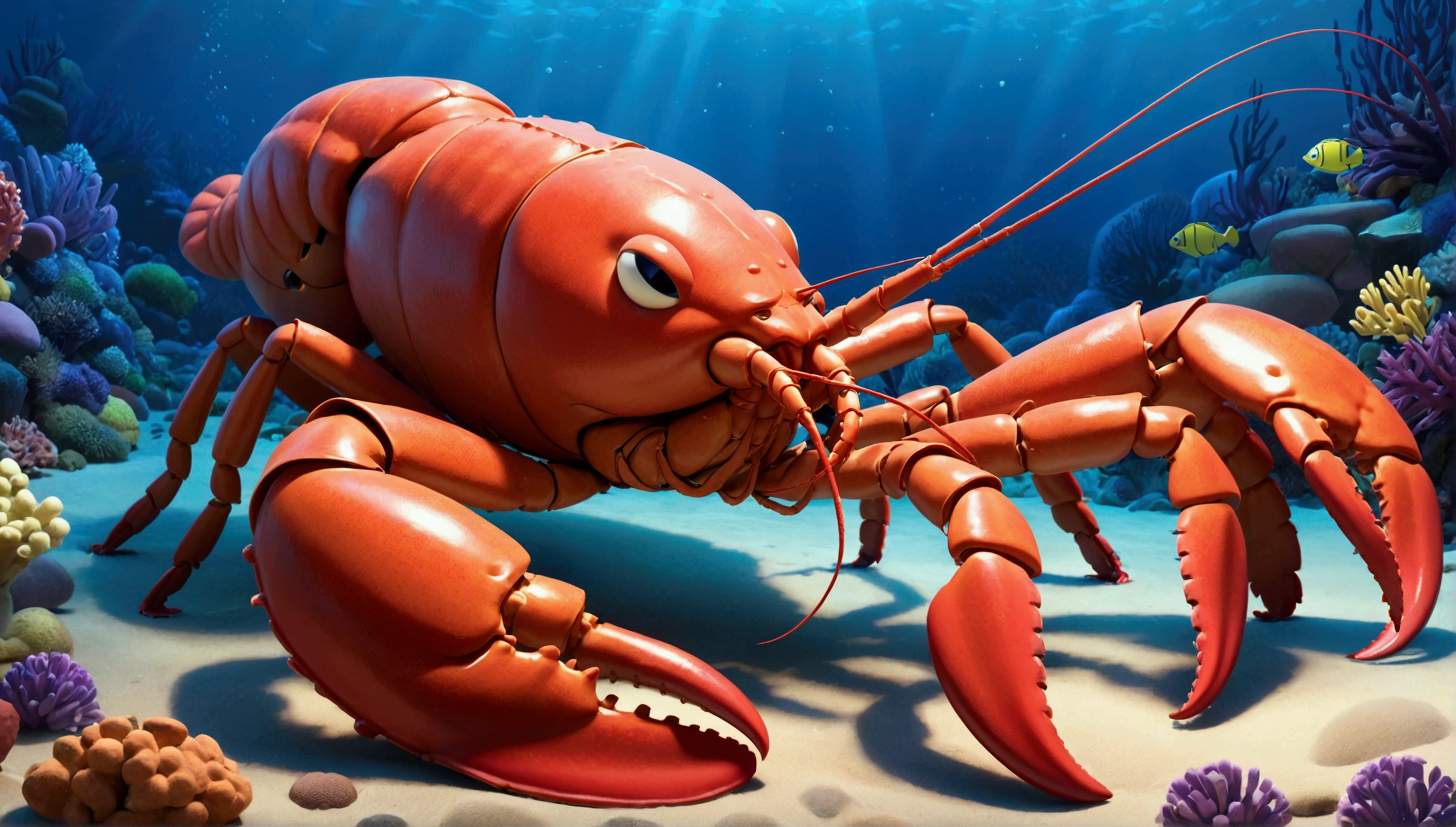 Large lobster, pixar cartoon style,masterpiece, best quality