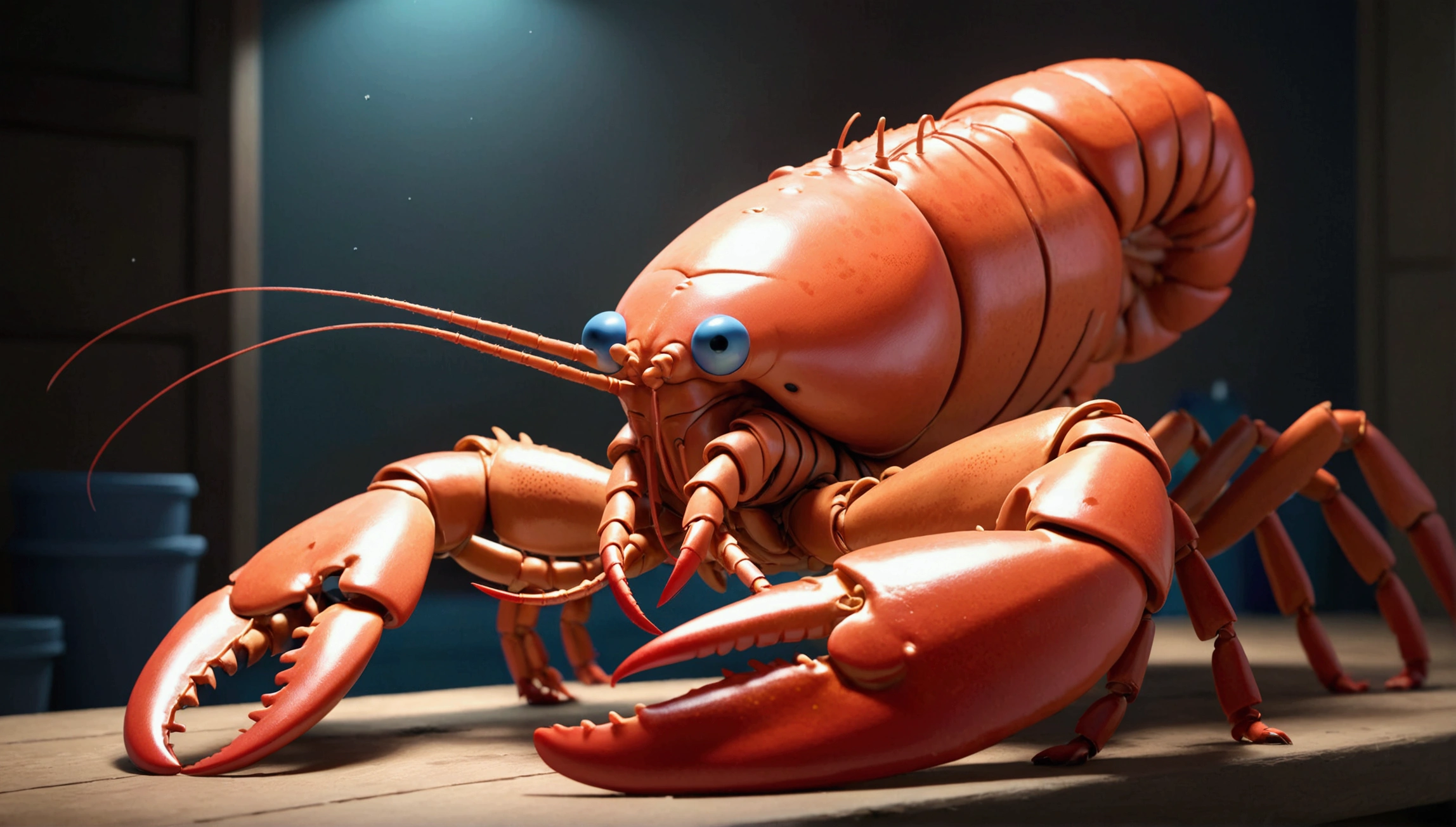 Large lobster, pixar cartoon style,masterpiece, best quality