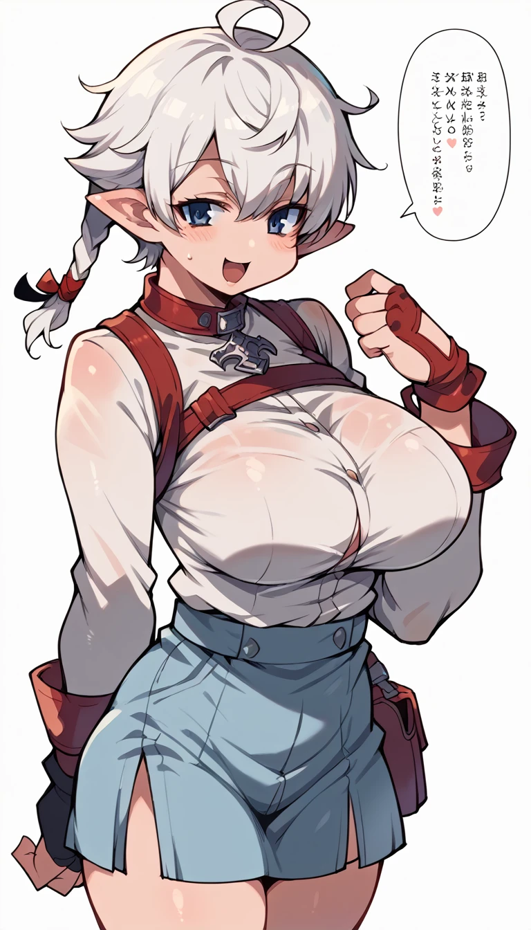 score_9, score_8_up, score_7_up, score_6_up, score_5_up, score_4_up, BREAK,,((1girl)),Alisaie Leveilleur,逆バニースーツ,White background,very big breasts,はみ出る胸, ラテックス,