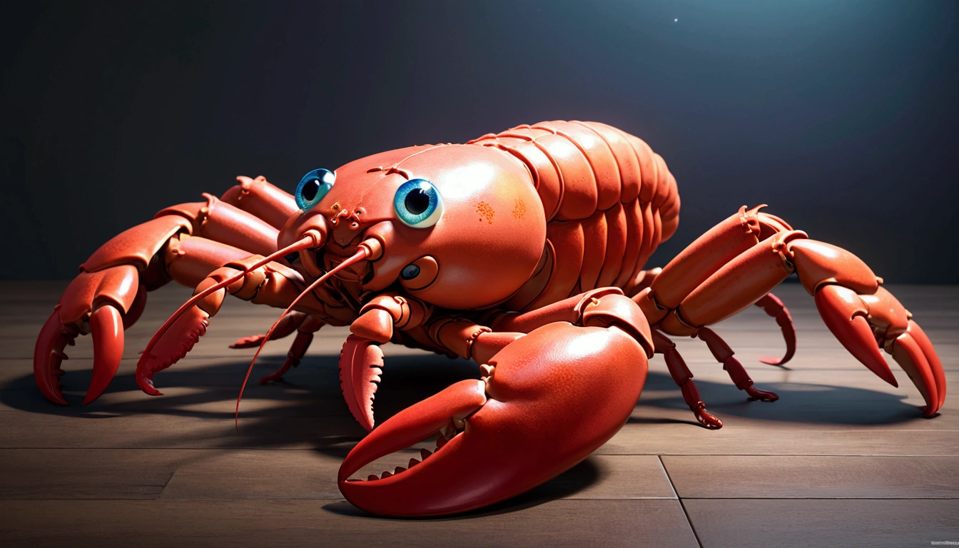 Large lobster, pixar cartoon style，masterpiece, best quality