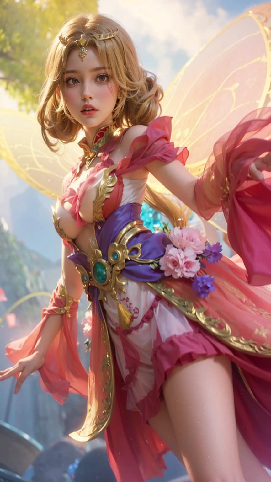 a close up of a girl,blonde hair, big , shadowbringers cinematic, 4 k detail fantasy, a beautiful fantasy empress, game cg, xianxia fantasy, xianxia hero, 2. 5 d cgi anime fantasy artwork, cinematic goddess close shot, ruan jia and artgerm, wow 4 k detail fantasy, hyperdetailed fantasy character