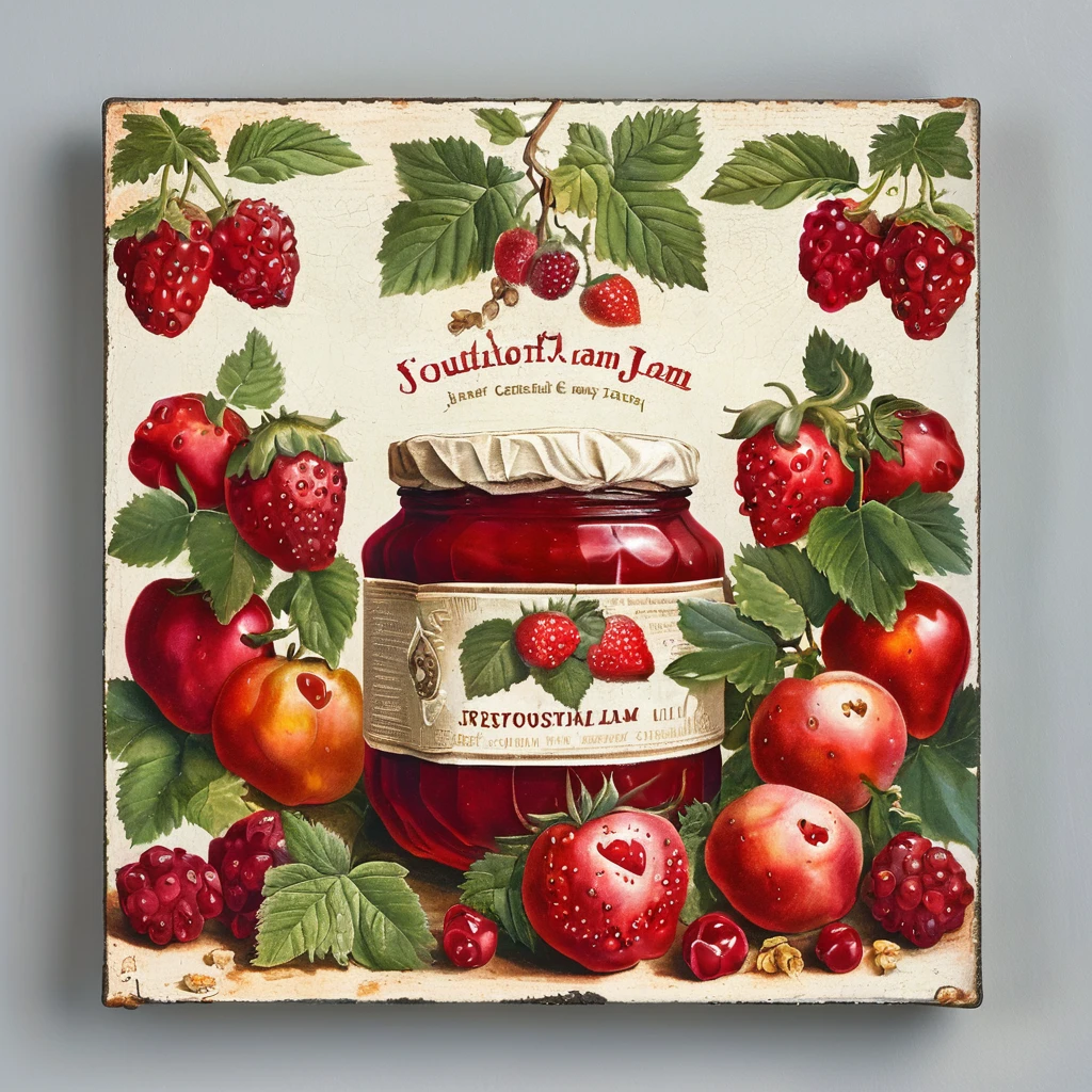 strawberry jam label