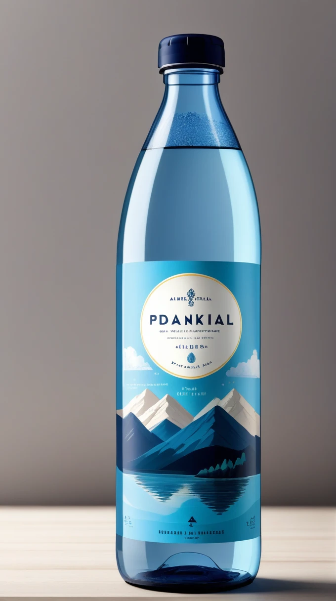 Design a mineral water bottle label that can feel like a century of memory and childhood memories, 