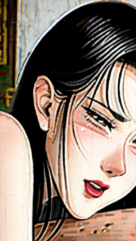 (best quality), (very aesthetic), (ultra-detailed), (best illustration),(a mature female),(perfect face),Mrs. Mi,Ryūūden,(((NSFW))),((full_body)),((full_NUDE),(Woman with pubic hair),red cheek,sweating,skinny,flushed skin,(standing),traditional Chinese bedroom,