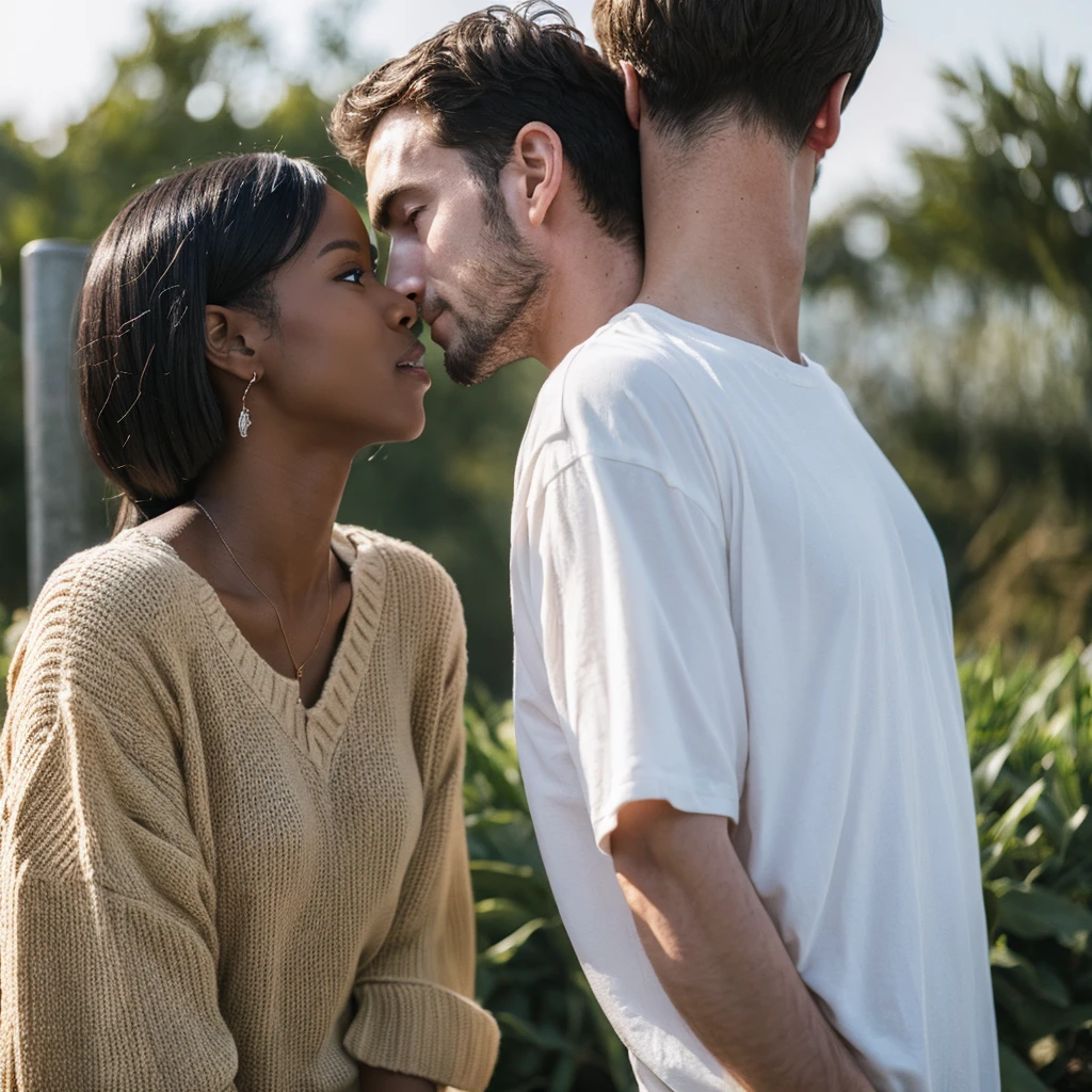 a black woman and a white man