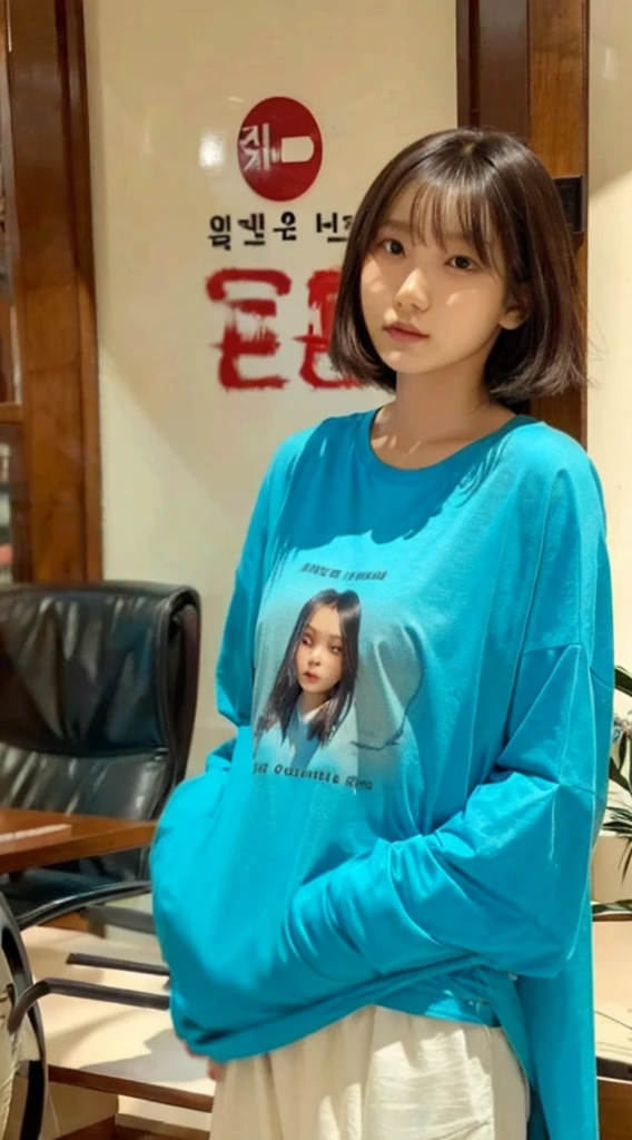32K, Highest quality, masterpiece, Realistic, Very detailed, photograph, High resolution, 行photograph, High resolution, Confused, Smoother light, Official Art, Written boundary depth, Bright light,
close, thin, Detailed face, anger, Beautiful details in the eyes, 19 years old Korean, cute, Highest quality real texture skin,
T-Shirts,