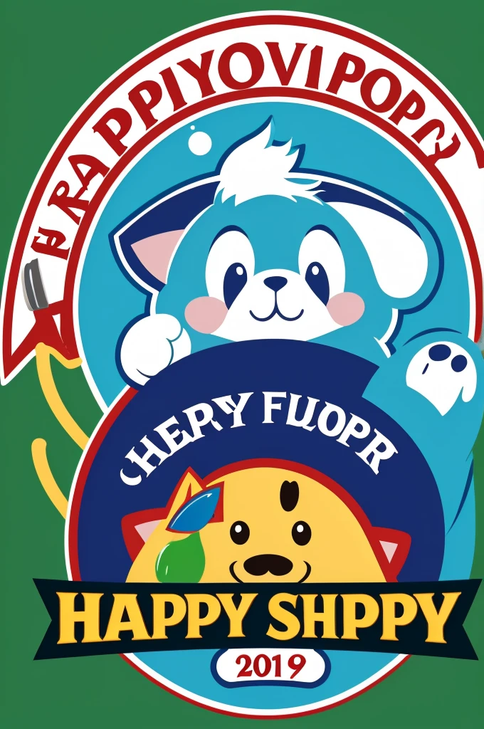 Happy furry pet shop logo