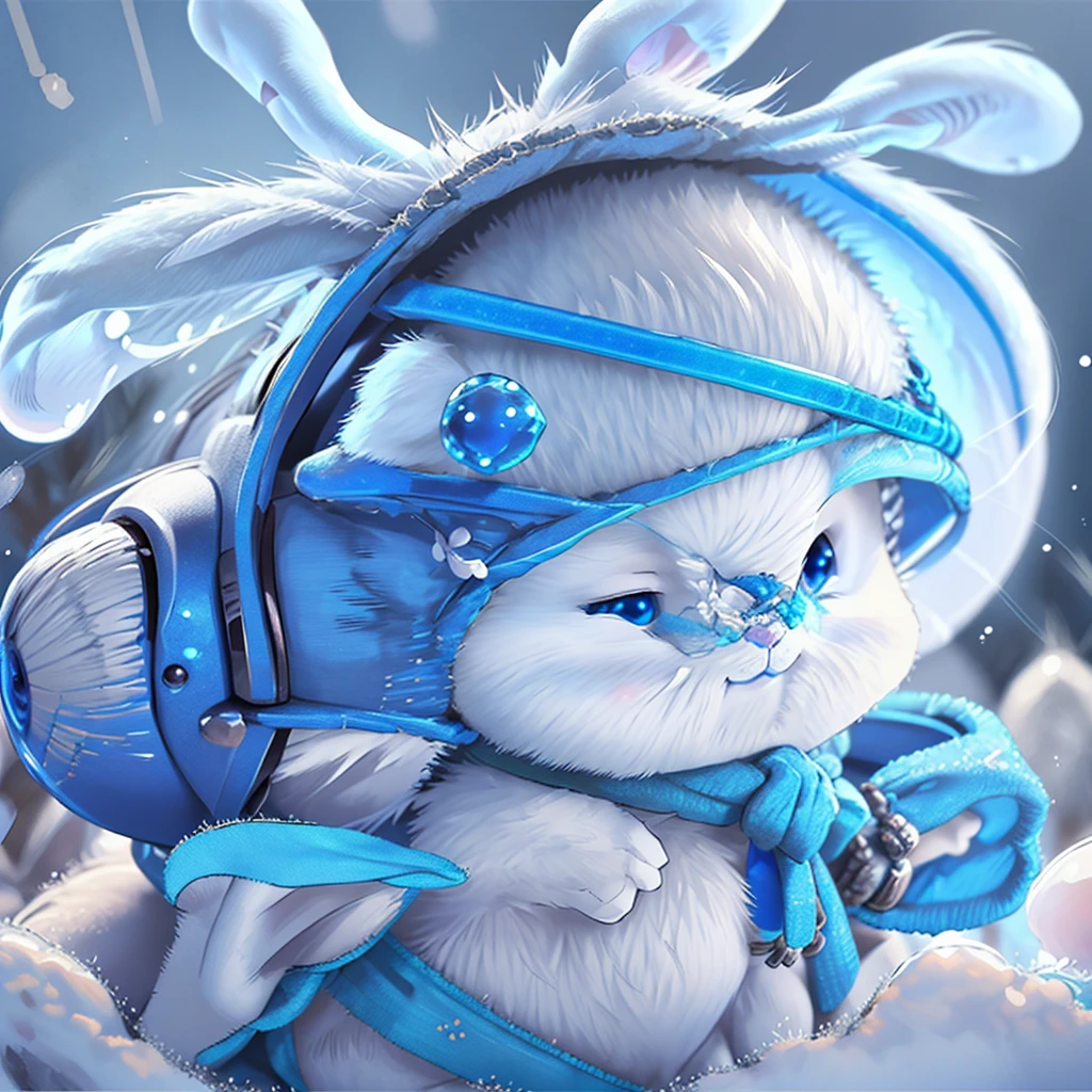 A cute white and blue fantasy creature、Star Fairy、stuffed toy、cg,Focus on fantasy creatures