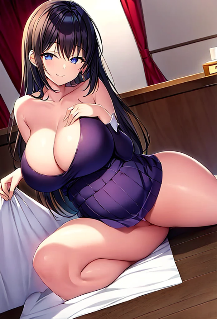 (M), (figure), Sexy,Sexual,Queen,(Smiling),Plump, (Very detailed), (Best figure), (Beautiful attention to detail),Black Hair, (Highest quality), (Very detailedな), (masterpiece), (wallpaper), (Detailed face), ((alone)), Big Breasts, Long legs,, (No pants), (No bra) ,(masterpiece, Highest quality:1.2),Are standing,