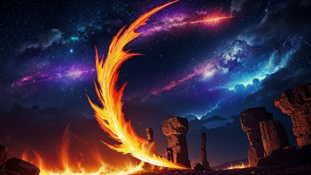 Mystic Blaze Energy Drink could have a design featuring bold, vibrant colors like fiery oranges, reds, and purples to evoke a sense of energy and excitement. The label might include a dynamic, swirling flame or a blazing comet to represent its intense and fiery flavor. The font for the name "Mystic Blaze" could be sharp and edgy, perhaps with a glowing or metallic effect to stand out. Additionally, incorporating mystical symbols or patterns, like stars or runes, could add to the otherworldly theme.